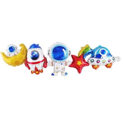 Uzay Teması Folyo Balon 5 li Set - 1