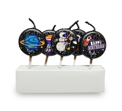 Uzay Teması Mum 5 Adet - Parti Sürprizi