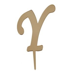 Y Harf Aynalı Altın Pleksi 7 cm - Parti Sürprizi