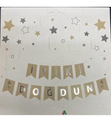 Yaldızlı Deniz Kumu Gümüş İyi Ki Doğdun Banner Yazı - Parti Sürprizi