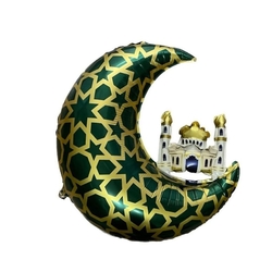 Yeşil Cami Ve Hilal Şekilli Folyo Balon 1 Adet - Parti Sürprizi