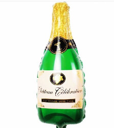 Yeşil Şampanya Şişesi Şekilli Folyo Balon - Parti Sürprizi
