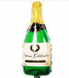 Yeşil Şampanya Şişesi Şekilli Folyo Balon