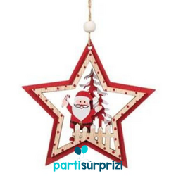 Yılbaşı Ağacı Noel Baba Yıldız Dekor Süs 11 cm 1 Adet - Parti Sürprizi