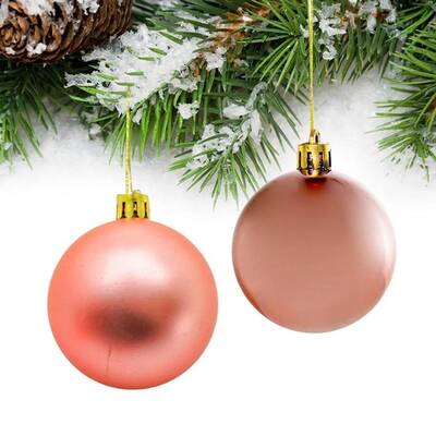 Yılbaşı Çam Ağacı 4 cm Rose Gold 16 lı Top Süs - 1