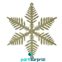 Yılbaşı Çam Ağacı Altın Parıltılı Kar Tanesi Süs 10 cm 5 Adet - Parti Sürprizi