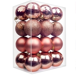 Yılbaşı Çam Ağacı Bordo Top Süs 16 Adet 6 cm - Parti Sürprizi
