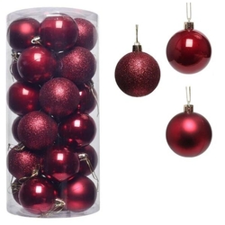 Yılbaşı Çam Ağacı Bordo Top Süs 16 Adet 6 cm - 2