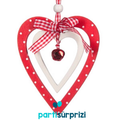 Yılbaşı Çam Ağacı Kalp Dekor Süs 11 cm 1 Adet - Parti Sürprizi