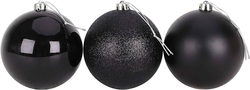 Yılbaşı Çam Ağacı Siyah 6 cm Top Süs - Thumbnail