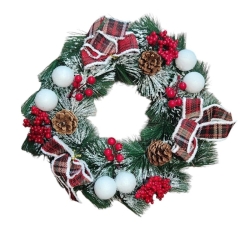 Yılbaşı Partisi 40 cm Lüx Ekose Kapı Süsü 1 Adet - Parti Sürprizi