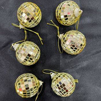 Yılbaşı Partisi Aynalı Gold Disko Topu 4 cm 6 Adet - 1