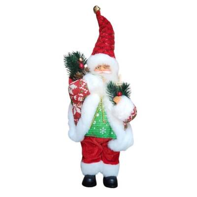 Yılbaşı Partisi Çiçekli Noel Baba 30 cm Dekor Süs 1 Adet - 1