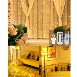 Yılbaşı Partisi Gün Işığı Akan Perde Led Işık 3x3 Metre - Parti Sürprizi