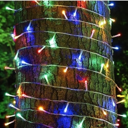 Yılbaşı Partisi Karışık Renkli Çam Ağacı Işık 10 Metre Pilli - Thumbnail
