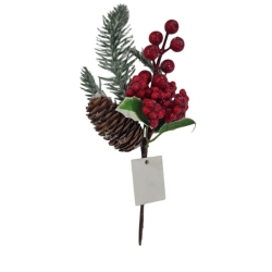 Yılbaşı Partisi Kozalaklı Kukina Dekor Süs 20 cm 1 Adet - Parti Sürprizi