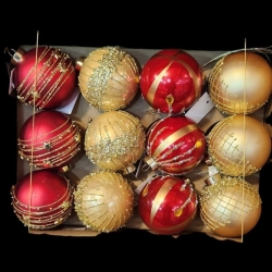 Yılbaşı Partisi Lüx 8 cm Çam Ağacı Top Süs 6 Adet - Parti Sürprizi