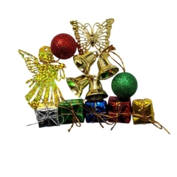 Yılbaşı Partisi Melekli Çam Ağacı Süs 12 Adet - Parti Sürprizi