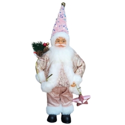 Yılbaşı Partisi Pembe Noel Baba 30 cm Dekor Süs 1 Adet - Parti Sürprizi
