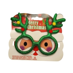 Yılbaşı Partisi Puanlı Yeşil Geyik Gözlük 1 Adet - Parti Sürprizi