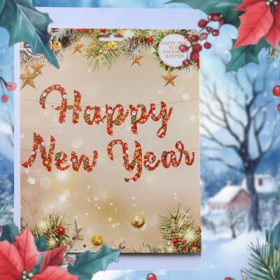 Yılbaşı Partisi Renkli Happy Newyear Banner Süs - 1