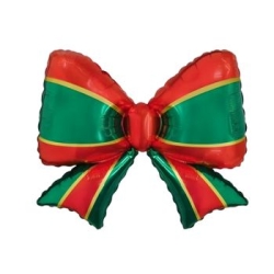 Yılbaşı Partisi Yeşil Kırmızı Kurdela Şekilli Folyo Balon - Parti Sürprizi